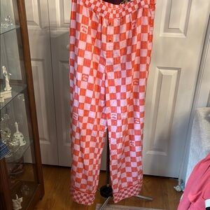 Anthropologie Red and White Checkered Pants